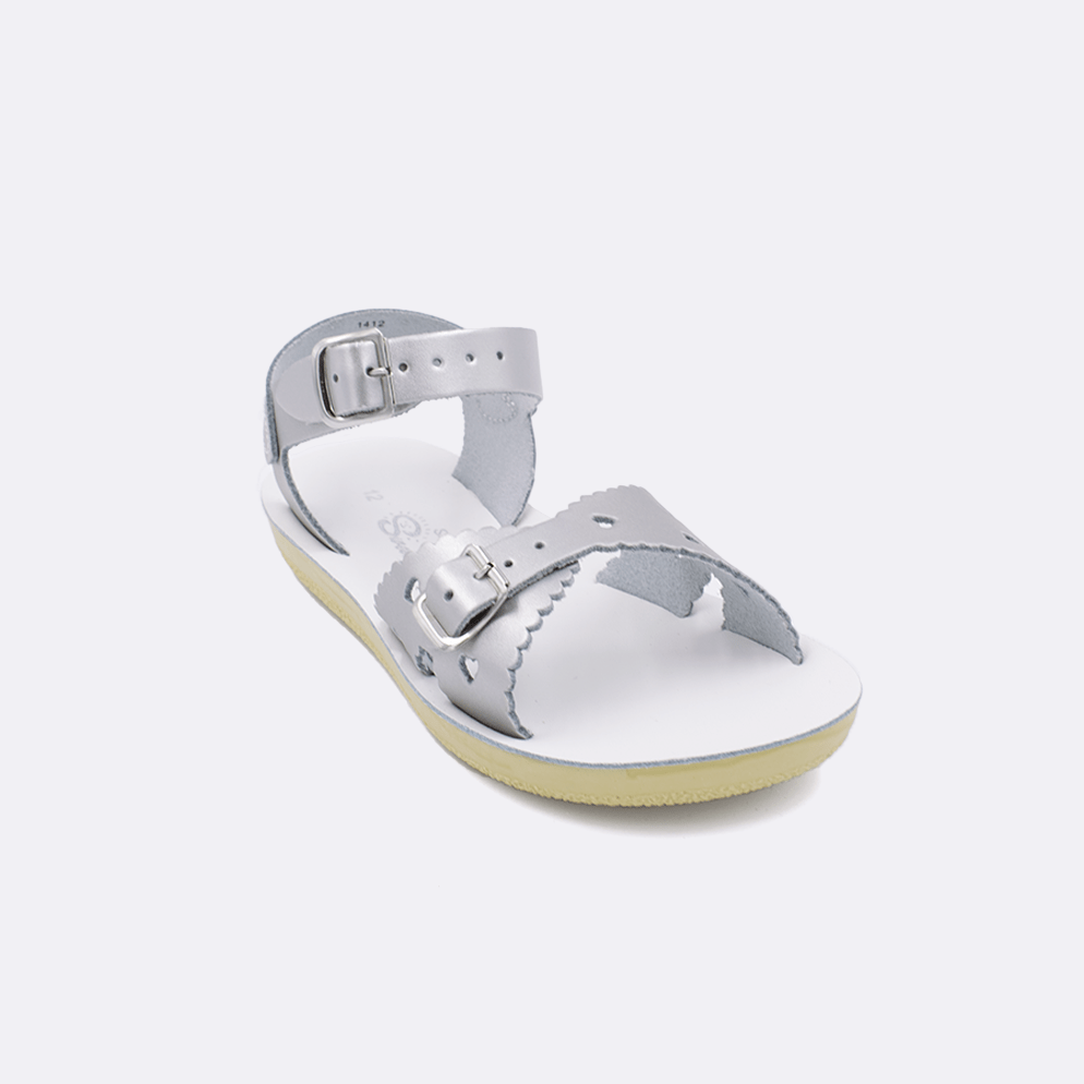 Salt Water Sandal by Hoy Shoes Sun - San Sweetheart - Kids Silver Shoe Deals Outlet