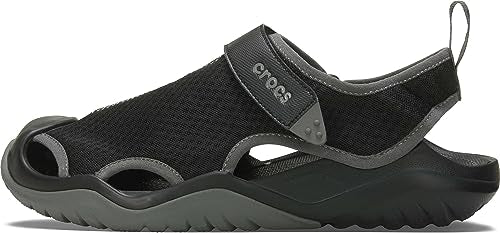 Crocs Swiftwater Mesh Deck - Men's Black Shoe Deals Outlet