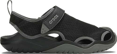 Crocs Swiftwater Mesh Deck - Men's Black Shoe Deals Outlet