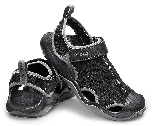 Crocs Swiftwater Mesh Deck - Men's Black Shoe Deals Outlet