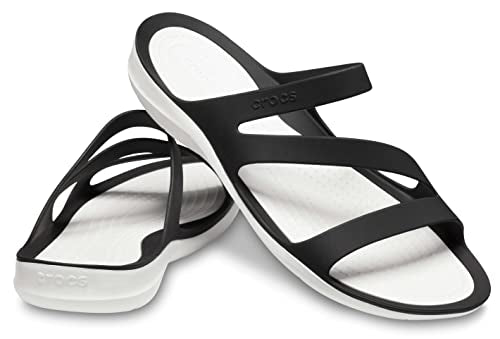 Crocs Swiftwater Sandal - Women's Black/White Shoe Deals Outlet
