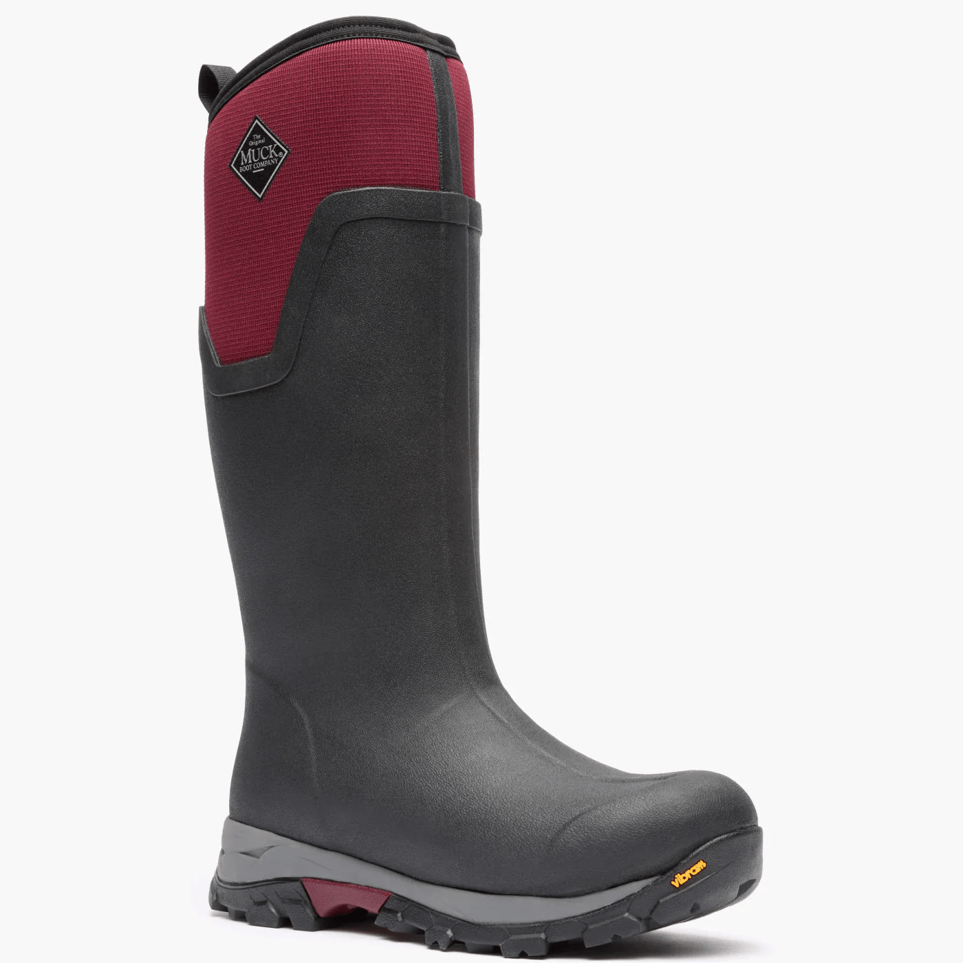 The Original Muck Boot Company Arctic Ice Tall Boot + Vibram Arctic Grip A.T. Black / Wine 5 M 664911117990 Shoe Deals Outlet