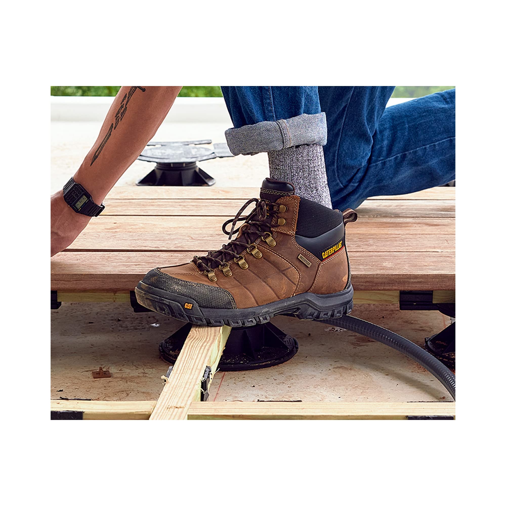 Caterpillar Threshold Waterproof Soft - Toe Boots - Men's Black Shoe Deals Outlet