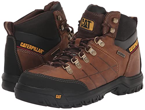 Caterpillar Threshold Waterproof Steel Toe Boots - Men's Real Brown Shoe Deals Outlet