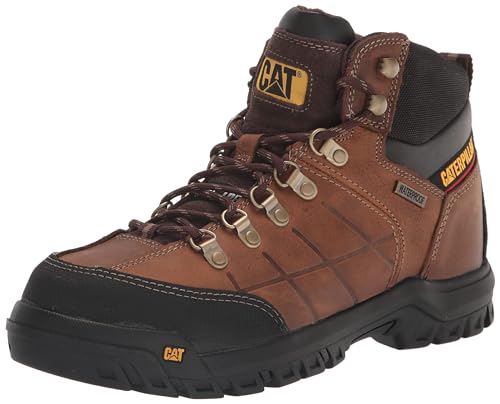 Caterpillar Threshold Waterproof Steel Toe Boots - Men's Real Brown Shoe Deals Outlet