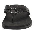 VIONIC Tide Aloe Toe Post - Women's Black Leather Shoe Deals Outlet