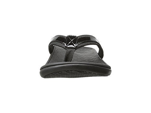 VIONIC Tide II Toe Post Sandal - Women's Black Patent Shoe Deals Outlet