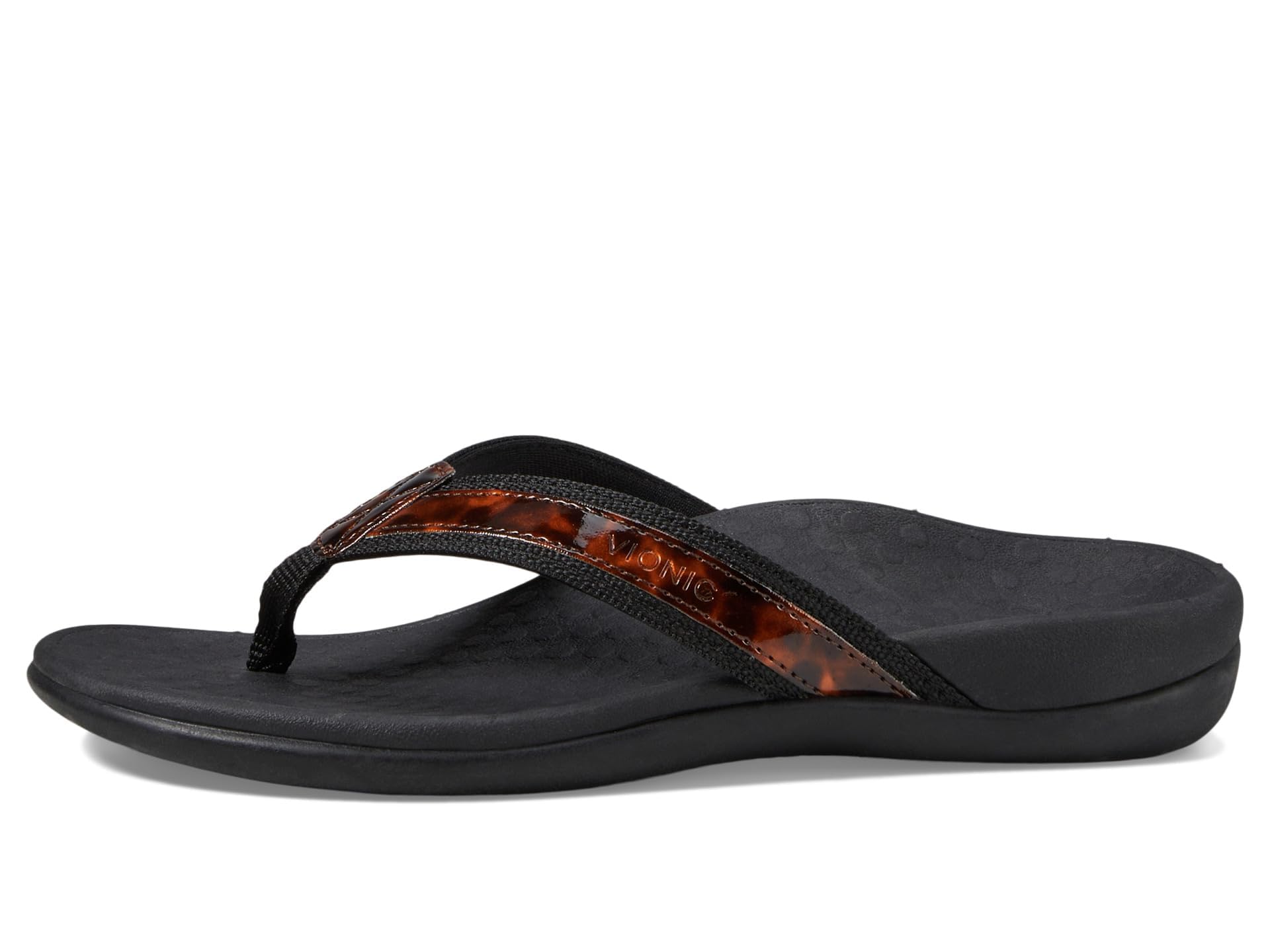 VIONIC Tide II Toe Post Sandal - Women's Black - tortoise Shoe Deals Outlet