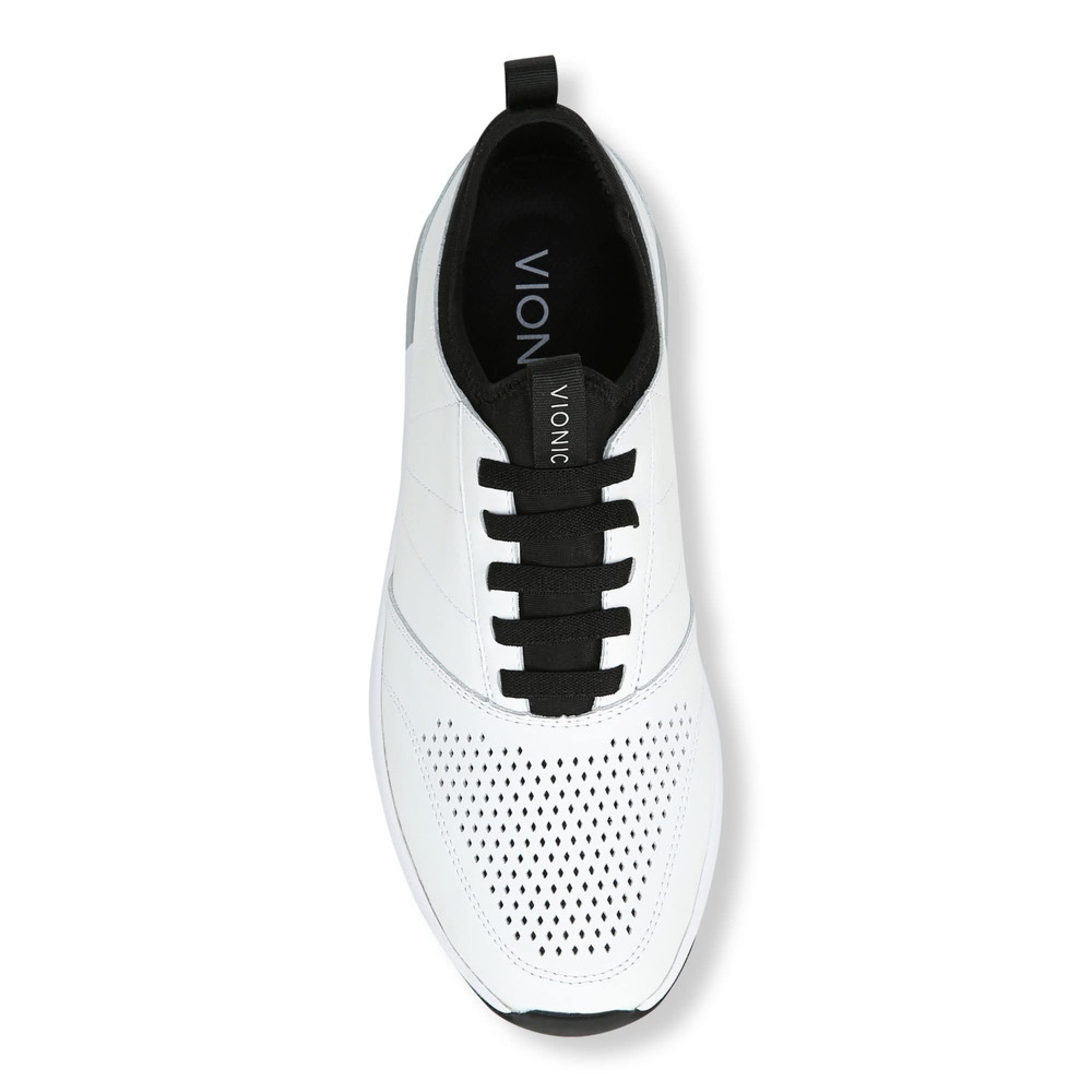 VIONIC Trent Sneaker - Men's WHITE LEATHER Shoe Deals Outlet