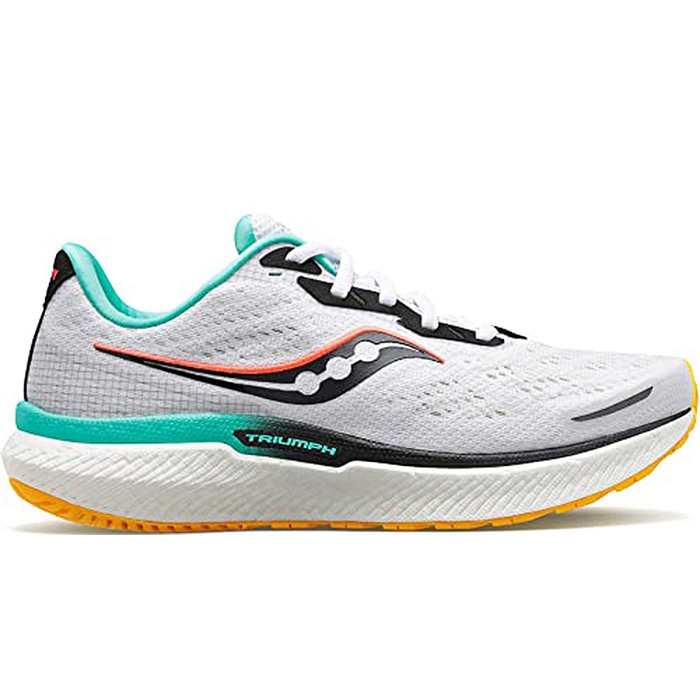 Saucony Triumph 19 Running Shoe - Women's White/Black/Vizi Shoe Deals Outlet