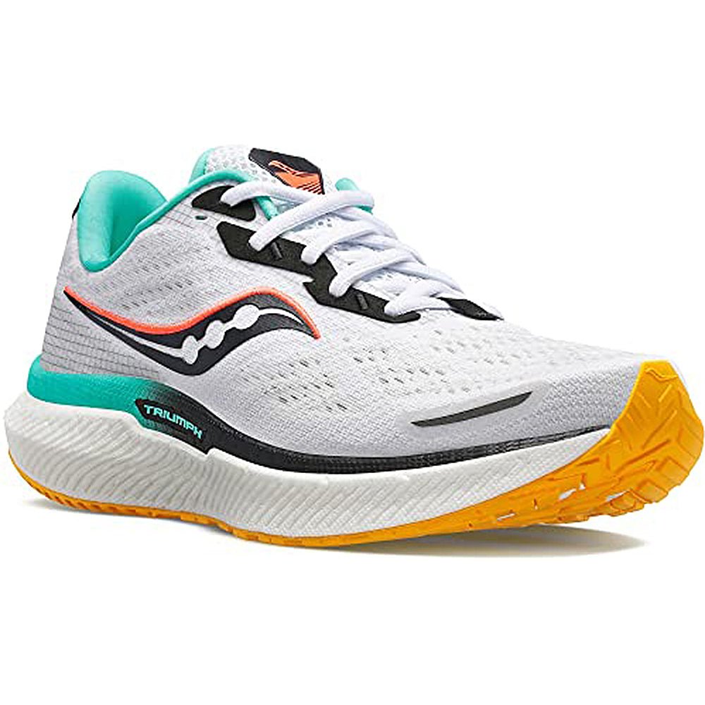 Saucony Triumph 19 Running Shoe - Women's White/Black/Vizi Shoe Deals Outlet