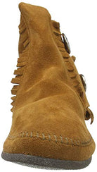 Minnetonka Two Button Hardsole Boot - Men's Brown Shoe Deals Outlet