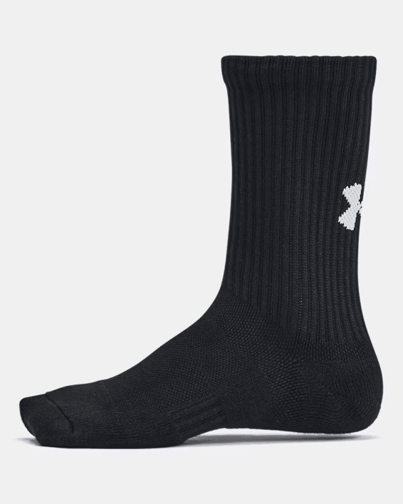 Under Armour UA Training Cotton Socks Black / White 8.5 - 9.5 883096898375 Shoe Deals Outlet