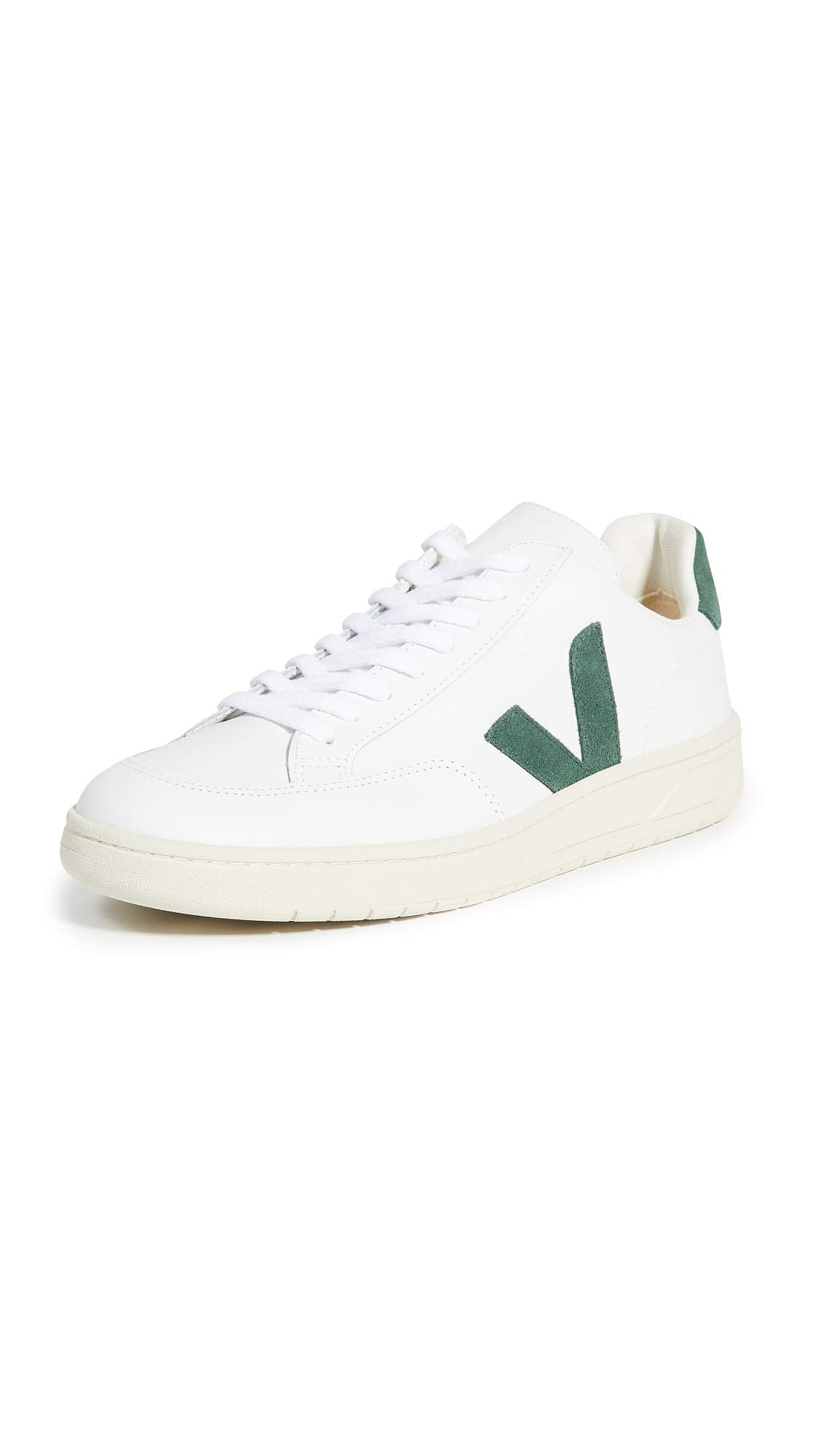 VEJA V - 12 LEATHER - Men's White/Cyprus Shoe Deals Outlet