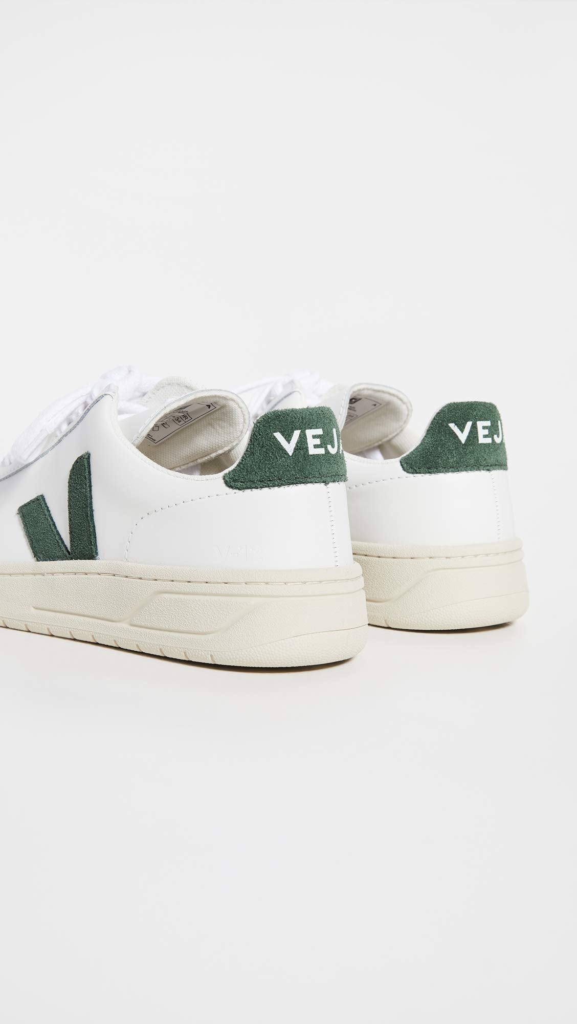 VEJA V - 12 LEATHER - Women's White/Cyprus Shoe Deals Outlet