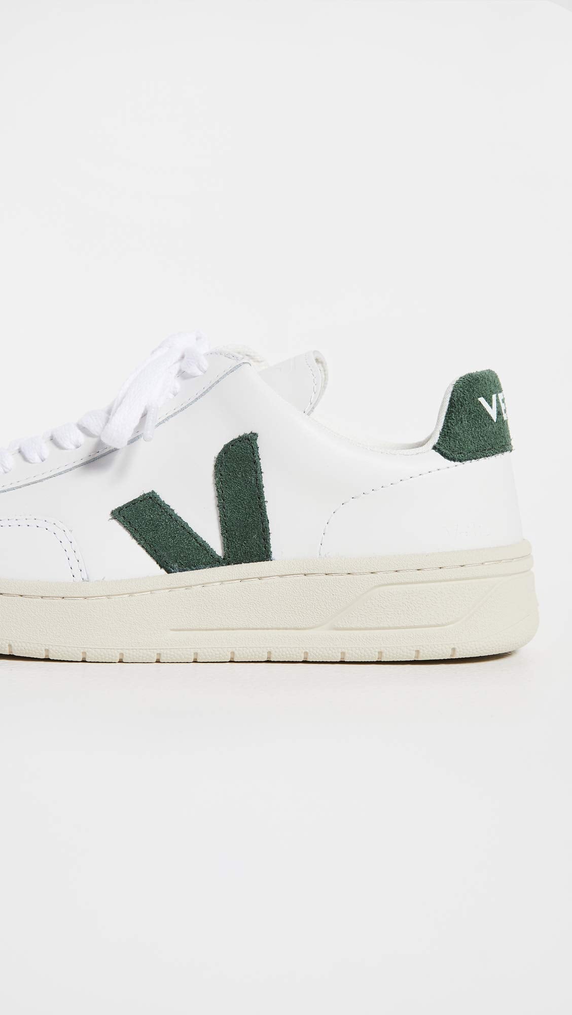 VEJA V - 12 LEATHER - Women's White/Cyprus Shoe Deals Outlet