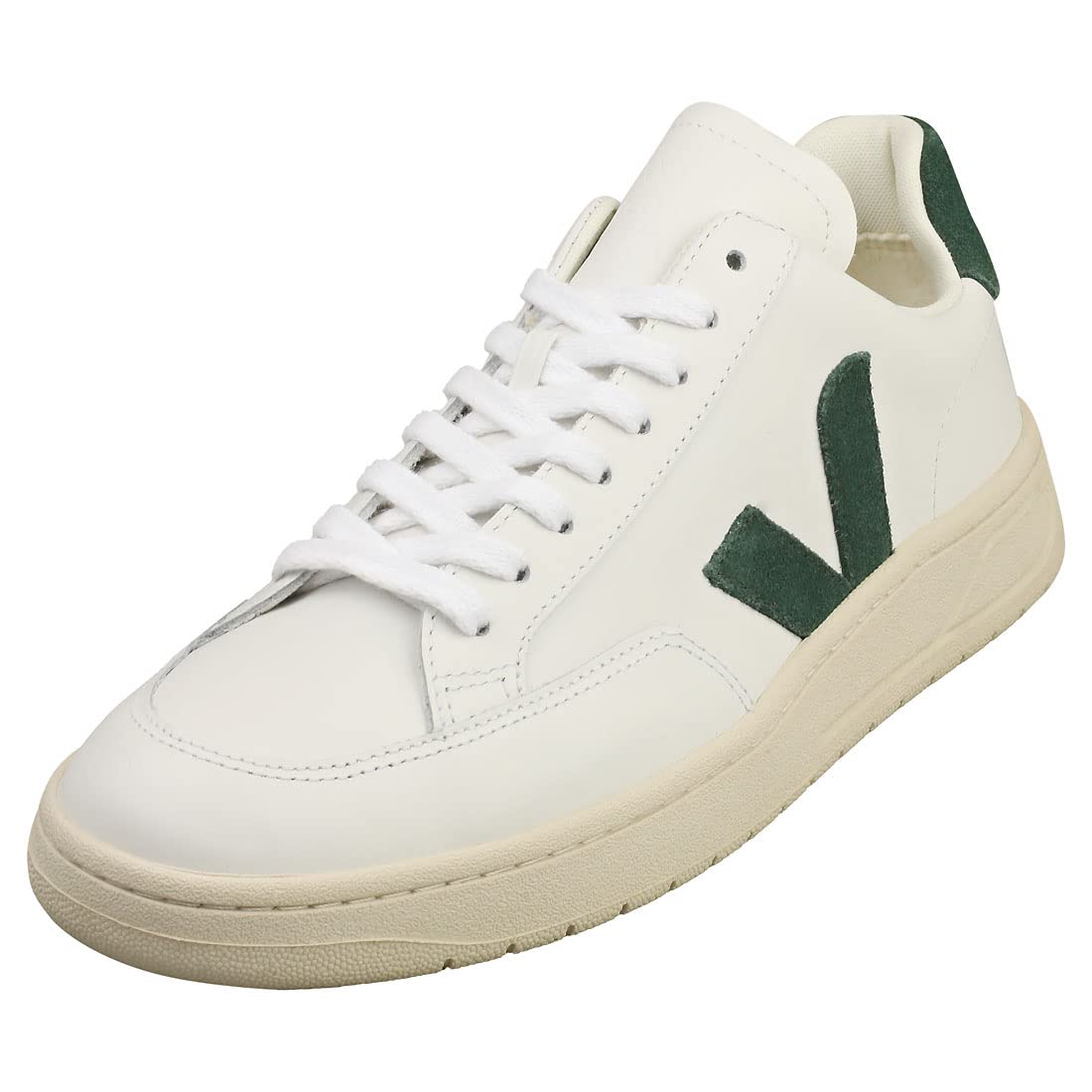 VEJA V - 12 LEATHER - Women's White/Cyprus Shoe Deals Outlet