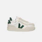 VEJA V - 90 LEATHER - Women's White/Cyprus Shoe Deals Outlet