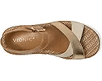 VIONIC Mar Platform Wedge Sandal Camel / Gold Brown Leather 10 M 197725038675 Shoe Deals Outlet