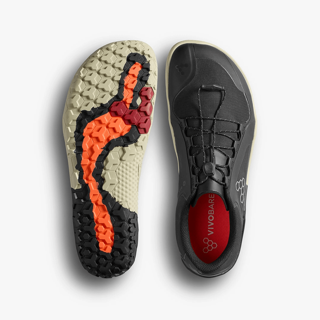 Vivobarefoot Primus Trail III All Weather FG Black / White 8 M 057794138889 Shoe Deals Outlet