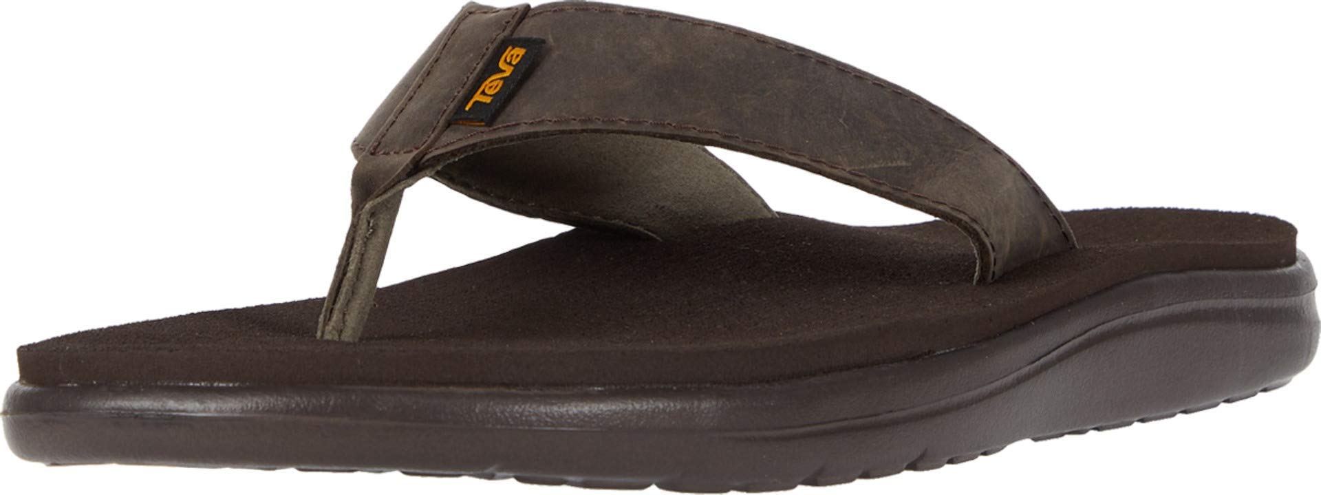 Teva Voya Flip Leather - Men's Chocolate Brown Shoe Deals Outlet