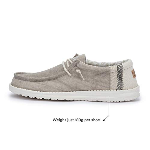 Hey Dude Wally Linen - Men's Natural Khaki Shoe Deals Outlet
