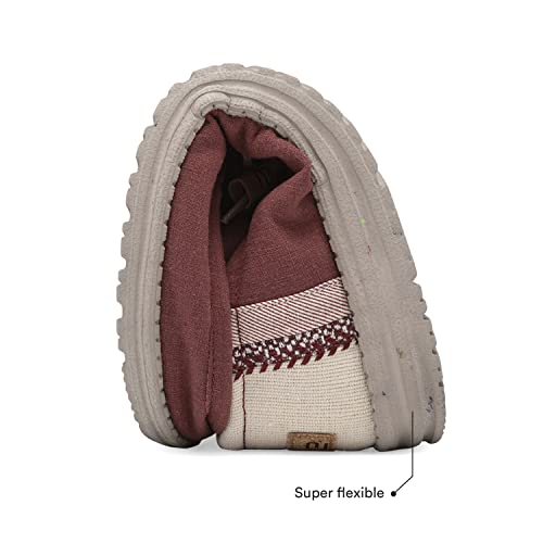Hey Dude Wally Linen - Men's Natural Brick Shoe Deals Outlet