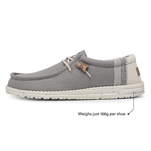 Hey Dude Wally Linen - Men's Natural Grey Shoe Deals Outlet