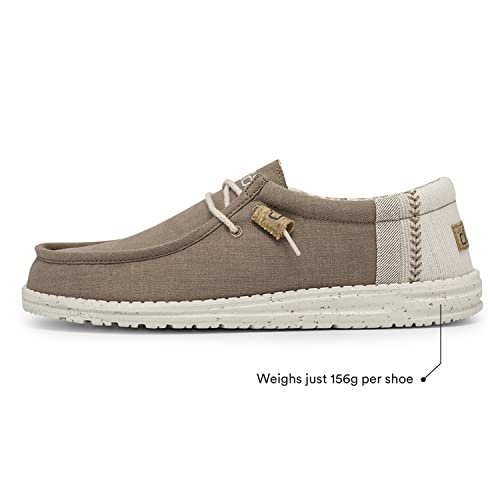 Hey Dude Wally Linen - Men's Natural Clay Shoe Deals Outlet