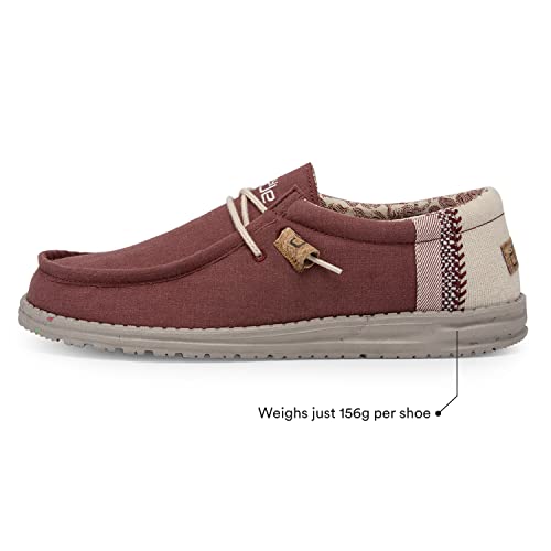 Hey Dude Wally Linen - Men's Natural Brick Shoe Deals Outlet