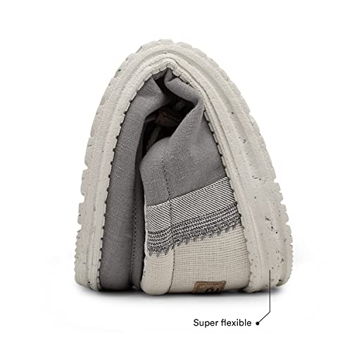 Hey Dude Wally Linen - Men's Natural Grey Shoe Deals Outlet