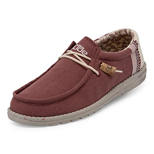 Hey Dude Wally Linen - Men's Natural Brick Shoe Deals Outlet