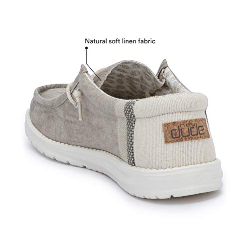 Hey Dude Wally Linen - Men's Natural Khaki Shoe Deals Outlet