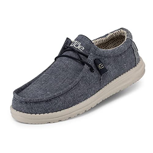 Hey Dude Wally - Men's Chambray Navy Shoe Deals Outlet