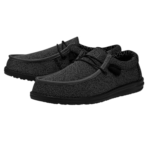 Hey Dude Wally Sox - Men's Total Black Shoe Deals Outlet