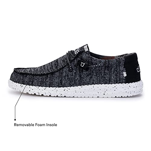 Hey Dude Wally Sox - Men's Wally Black White Shoe Deals Outlet