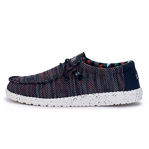 Hey Dude Wally Sox - Men's Blue Orange Shoe Deals Outlet
