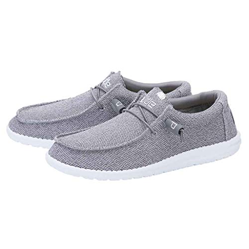 Hey Dude Wally Sox - Men's Grey White Shoe Deals Outlet