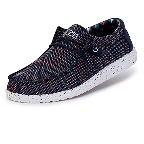 Hey Dude Wally Sox - Men's Blue Orange Shoe Deals Outlet