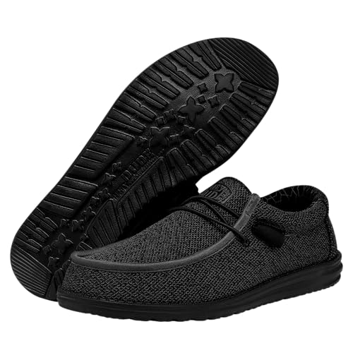 Hey Dude Wally Sox - Men's Total Black Shoe Deals Outlet
