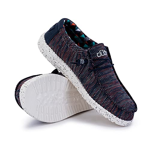 Hey Dude Wally Sox - Men's Blue Orange Shoe Deals Outlet