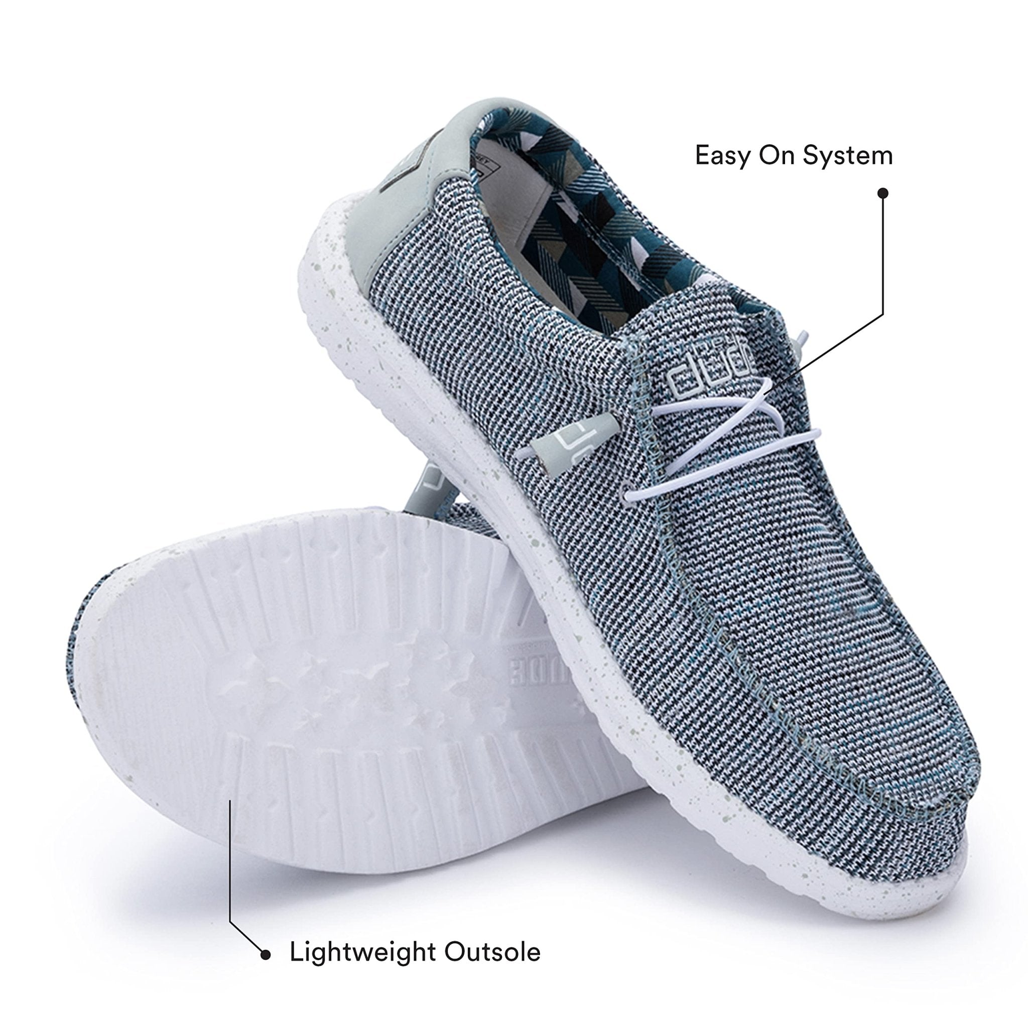 Hey Dude Wally Sox - Men's Wally Ice Grey Shoe Deals Outlet