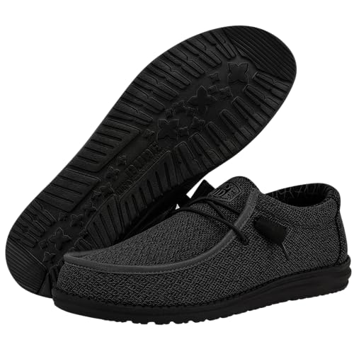 Hey Dude Wally Sox - Men's Micro Total Black Shoe Deals Outlet