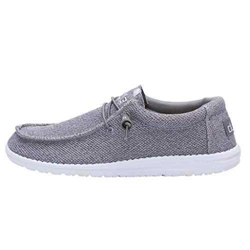 Hey Dude Wally Sox - Men's Grey White Shoe Deals Outlet
