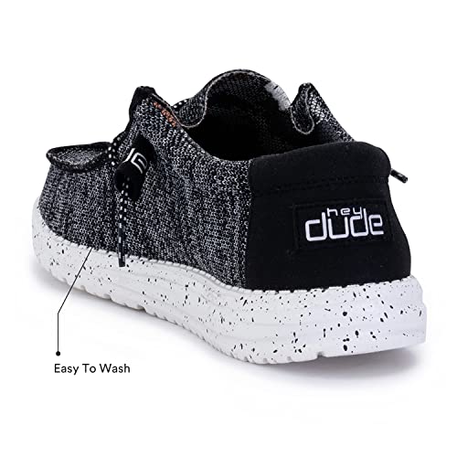 Hey Dude Wally Sox - Men's Wally Black White Shoe Deals Outlet