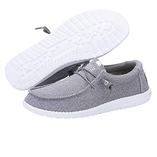 Hey Dude Wally Sox - Men's Grey White Shoe Deals Outlet