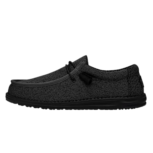 Hey Dude Wally Sox - Men's Total Black Shoe Deals Outlet