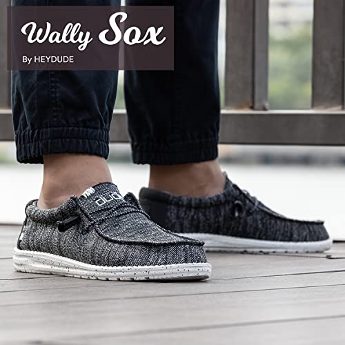 Hey Dude Wally Sox - Men's Wally Black White Shoe Deals Outlet