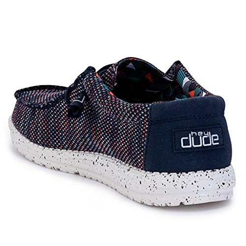Hey Dude Wally Sox - Men's Blue Orange Shoe Deals Outlet