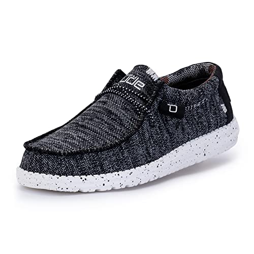 Hey Dude Wally Sox - Men's Wally Black White Shoe Deals Outlet